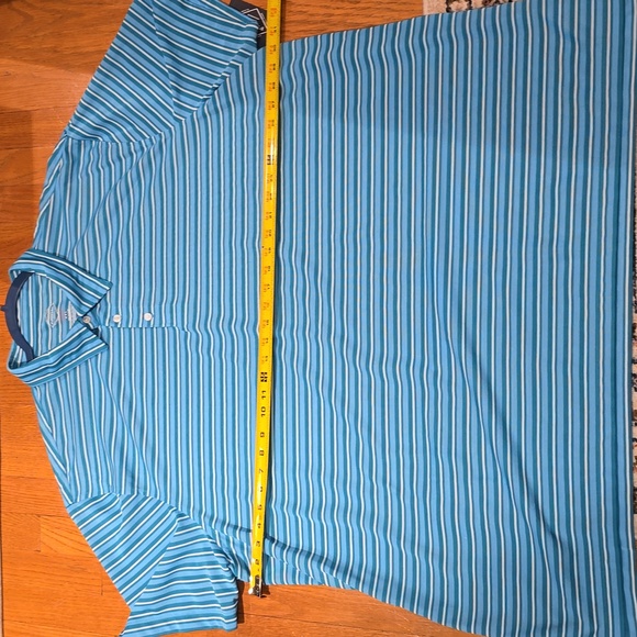 ST. JOHNS BAY BRAND MEN'S BIG & TALL BLUE STRIPED SHORT SLEEVE POLO SIZE 4XL - Picture 7 of 13